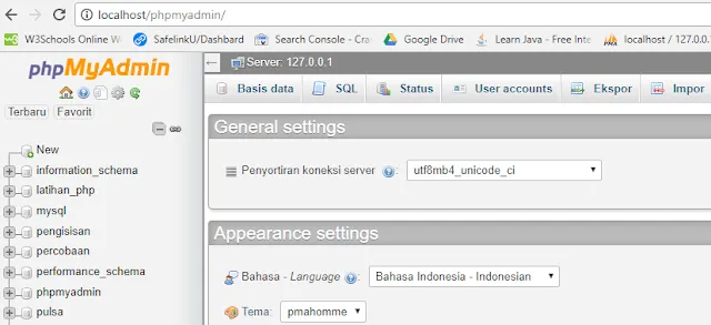 Membuat Database di XAMPP phpmyadmin 2
