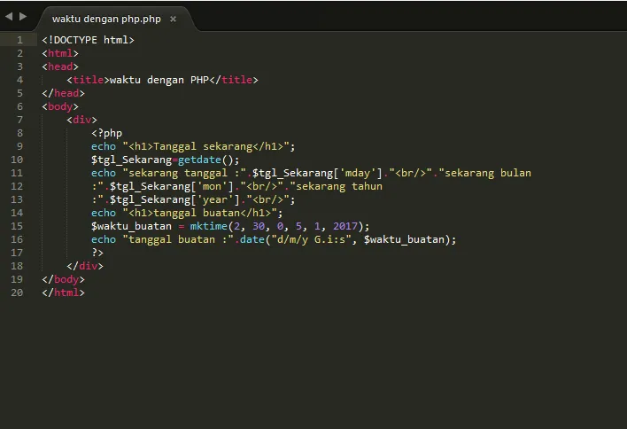 Date and Time PHP Example